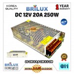 Power Supply Trafo Brilux DC 12V 20A | 250W (Super Quality)